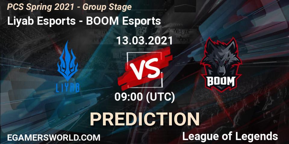 Liyab Esports - BOOM Esports: прогноз. 13.03.2021 at 09:00, LoL, PCS Spring 2021 - Group Stage