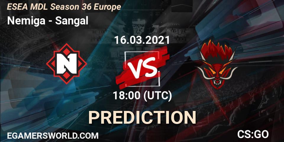 Nemiga - Sangal: прогноз. 16.03.2021 at 18:05, Counter-Strike (CS2), MDL ESEA Season 36: Europe - Premier division