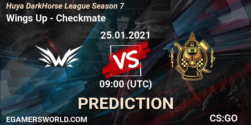 Wings Up - Checkmate: прогноз. 25.01.2021 at 09:00, Counter-Strike (CS2), Huya DarkHorse League Season 7