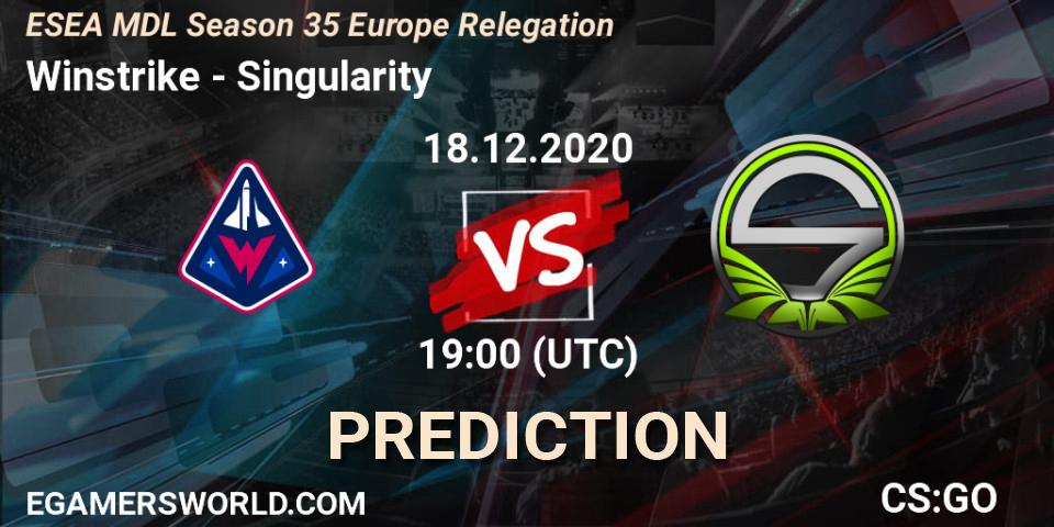 Winstrike - Singularity: прогноз. 18.12.2020 at 17:00, Counter-Strike (CS2), ESEA MDL Season 35 Europe Relegation