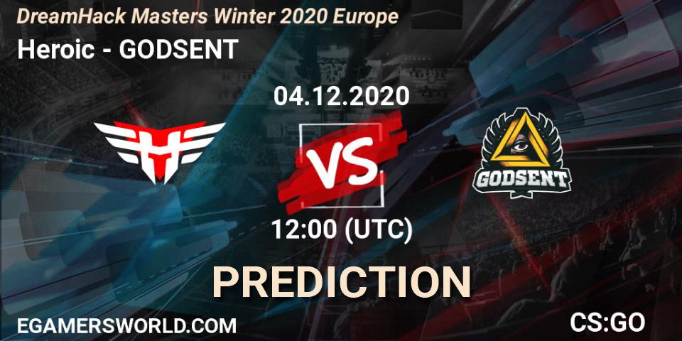 Heroic - GODSENT: прогноз. 04.12.2020 at 12:00, Counter-Strike (CS2), DreamHack Masters Winter 2020 Europe