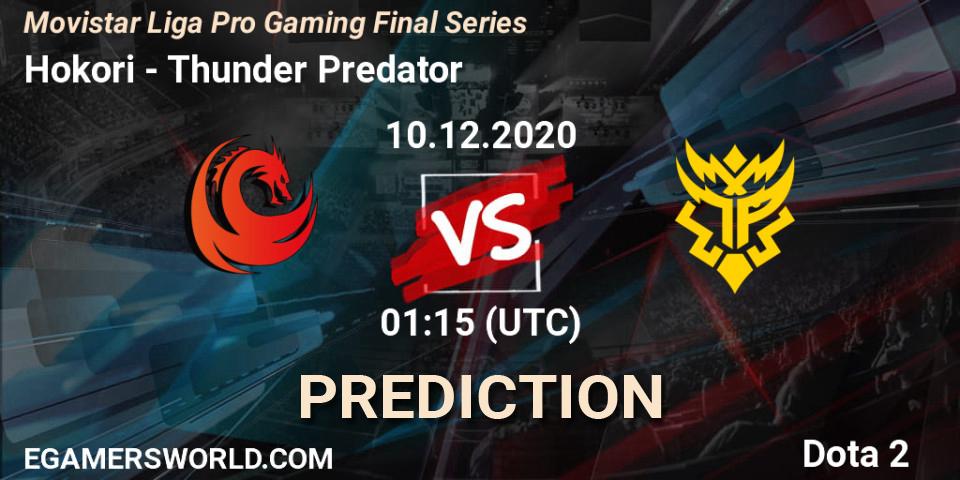 Hokori - Thunder Predator: прогноз. 10.12.2020 at 01:15, Dota 2, Movistar Liga Pro Gaming Final Series