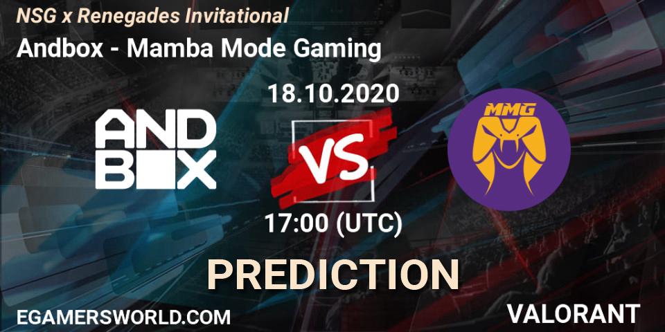 Andbox - Mamba Mode Gaming: прогноз. 18.10.2020 at 17:00, VALORANT, NSG x Renegades Invitational