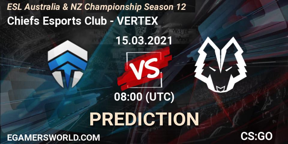 Chiefs Esports Club - VERTEX: прогноз. 15.03.2021 at 08:00, Counter-Strike (CS2), ESL Australia & NZ Championship Season 12