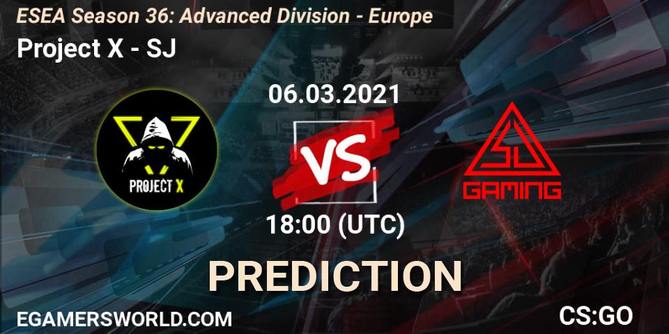 Project X - SJ: прогноз. 06.03.2021 at 18:00, Counter-Strike (CS2), ESEA Season 36: Europe - Advanced Division