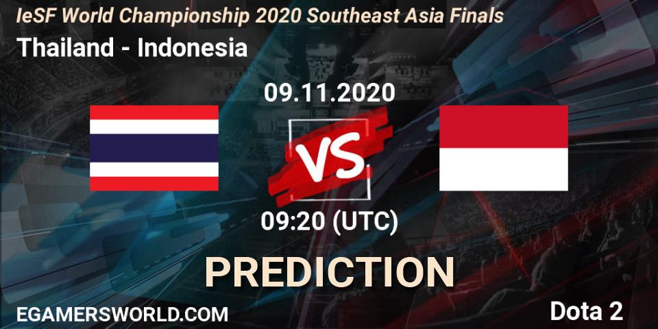 Thailand - Indonesia: прогноз. 09.11.2020 at 10:00, Dota 2, IeSF World Championship 2020 Southeast Asia Finals