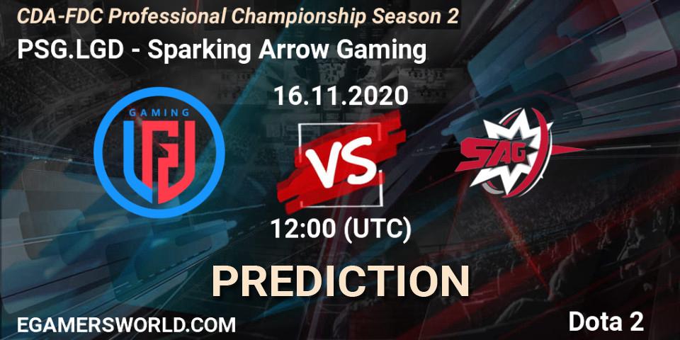 PSG.LGD - Sparking Arrow Gaming: прогноз. 16.11.2020 at 12:53, Dota 2, CDA-FDC Professional Championship Season 2