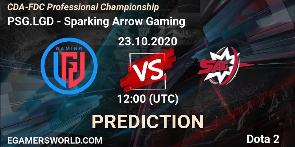 PSG.LGD - Sparking Arrow Gaming: прогноз. 23.10.2020 at 12:04, Dota 2, CDA-FDC Professional Championship