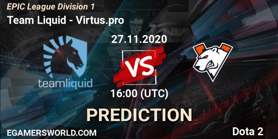 Team Liquid - Virtus.pro: прогноз. 27.11.2020 at 13:04, Dota 2, EPIC League Division 1