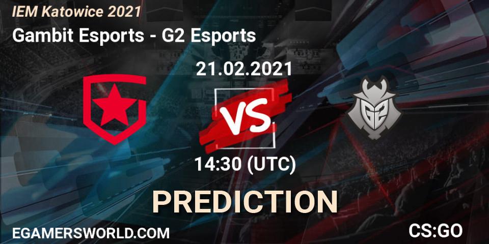 Gambit Esports - G2 Esports: прогноз. 21.02.2021 at 14:30, Counter-Strike (CS2), IEM Katowice 2021