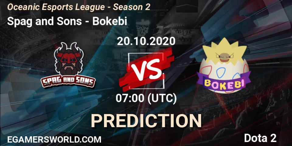 Spag and Sons - Bokebi: прогноз. 20.10.2020 at 07:01, Dota 2, Oceanic Esports League - Season 2