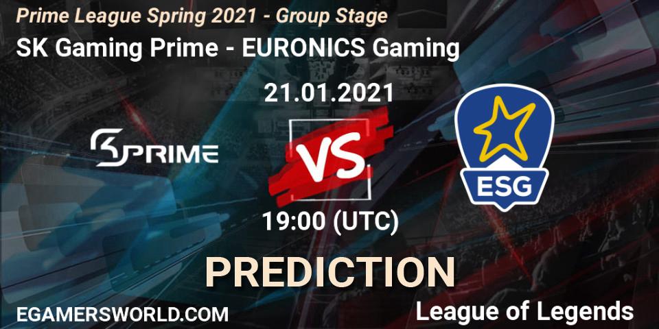 SK Gaming Prime - EURONICS Gaming: прогноз. 21.01.21, LoL, Prime League Spring 2021 - Group Stage
