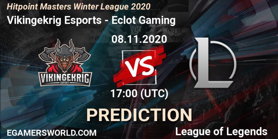 Vikingekrig Esports - Eclot Gaming: прогноз. 08.11.2020 at 16:45, LoL, Hitpoint Masters Winter League 2020