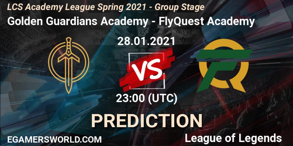 Golden Guardians Academy - FlyQuest Academy: прогноз. 28.01.2021 at 23:00, LoL, LCS Academy League Spring 2021 - Group Stage