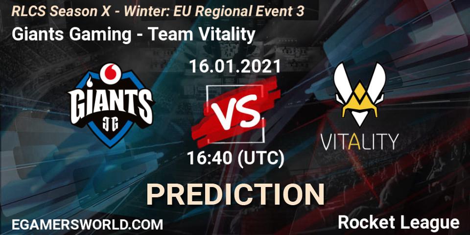 Giants Gaming - Team Vitality: прогноз. 16.01.2021 at 17:40, Rocket League, RLCS Season X - Winter: EU Regional Event 3