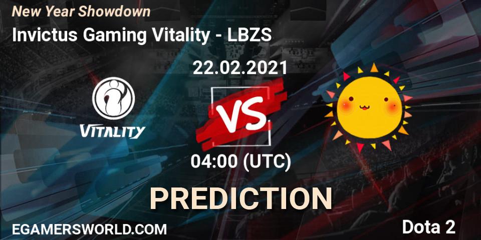 Invictus Gaming Vitality - LBZS: прогноз. 22.02.2021 at 04:07, Dota 2, New Year Showdown