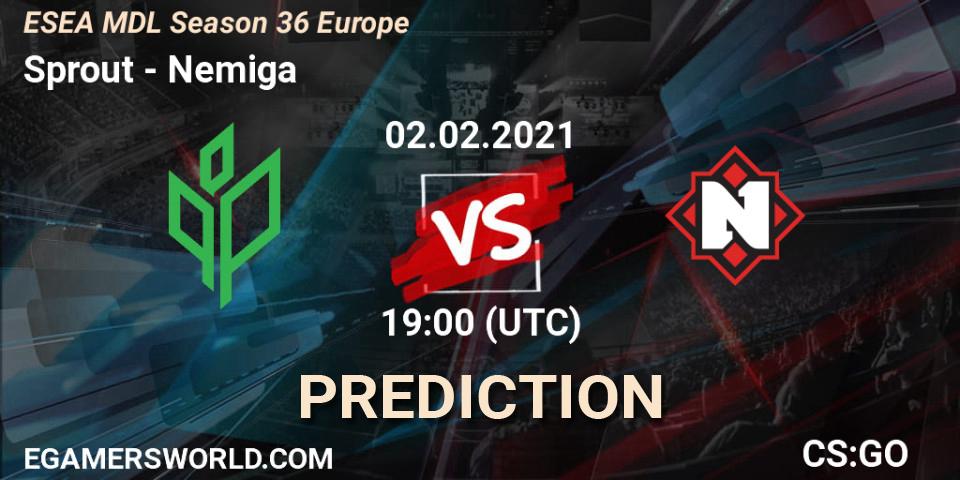 Sprout - Nemiga: прогноз. 02.02.21, CS2 (CS:GO), MDL ESEA Season 36: Europe - Premier division