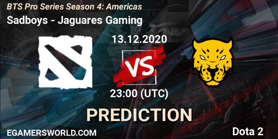 Sadboys - Jaguares Gaming: прогноз. 13.12.2020 at 23:16, Dota 2, BTS Pro Series Season 4: Americas