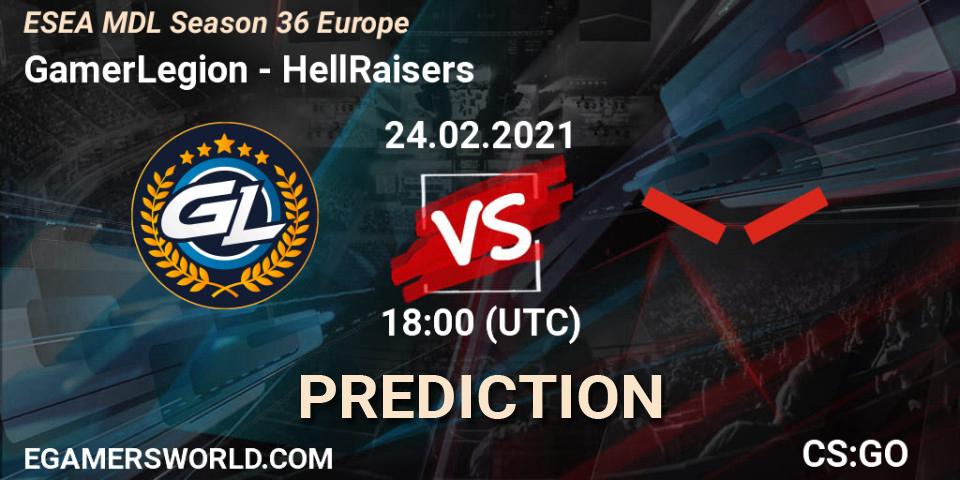 GamerLegion - HellRaisers: прогноз. 04.03.2021 at 18:00, Counter-Strike (CS2), MDL ESEA Season 36: Europe - Premier division