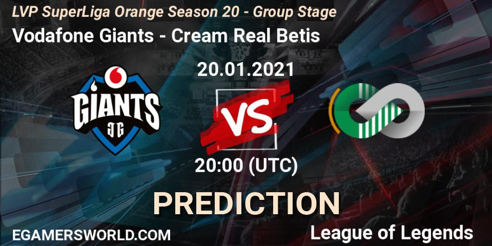 Vodafone Giants - Cream Real Betis: прогноз. 20.01.2021 at 20:00, LoL, LVP SuperLiga Orange Season 20 - Group Stage