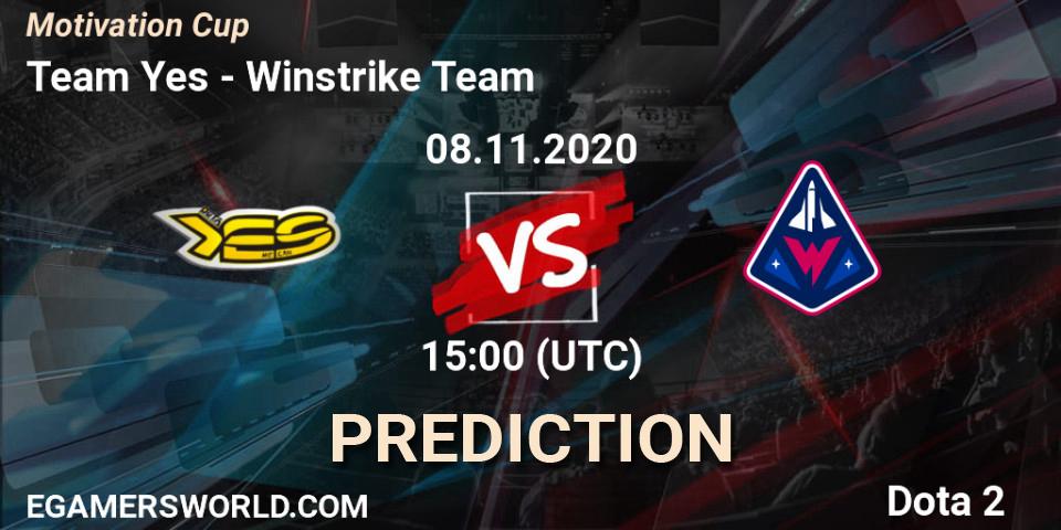Team Yes - Winstrike Team: прогноз. 09.11.2020 at 12:04, Dota 2, Motivation Cup