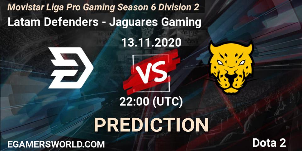 Latam Defenders - Jaguares Gaming: прогноз. 13.11.2020 at 21:31, Dota 2, Movistar Liga Pro Gaming Season 6 Division 2