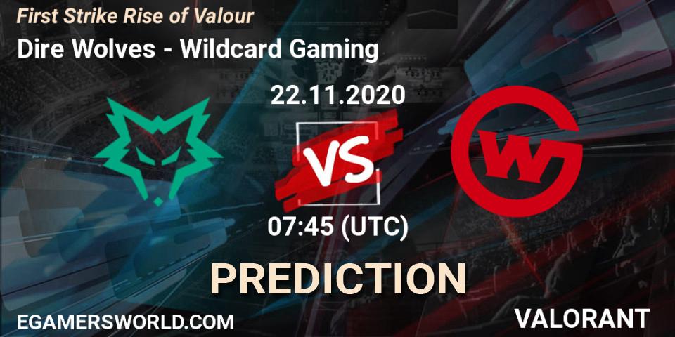 Dire Wolves - Wildcard Gaming: прогноз. 22.11.2020 at 07:45, VALORANT, First Strike Rise of Valour