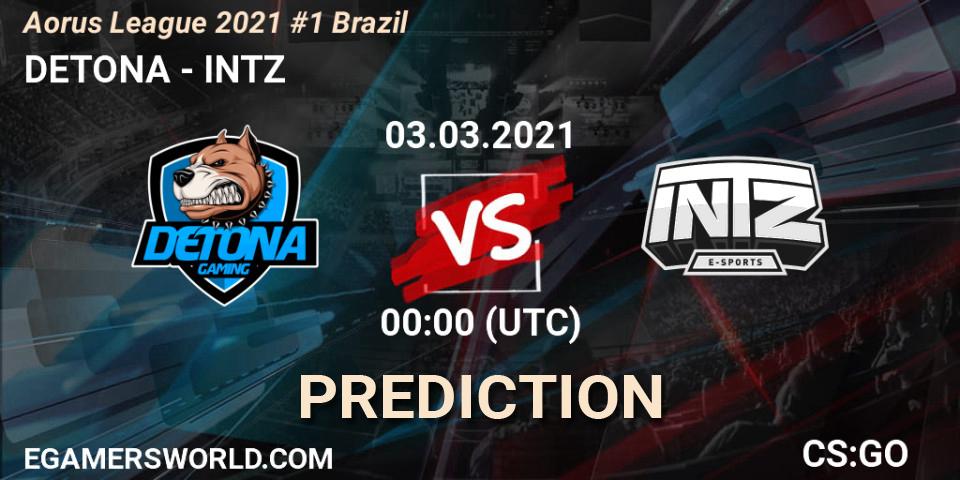 DETONA - INTZ: прогноз. 03.03.2021 at 00:10, Counter-Strike (CS2), Aorus League 2021 #1 Brazil