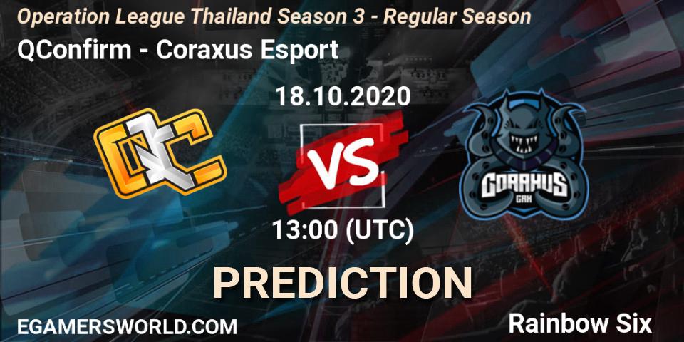 QConfirm - Coraxus Esport: прогноз. 18.10.2020 at 13:00, Rainbow Six, Operation League Thailand Season 3 - Regular Season