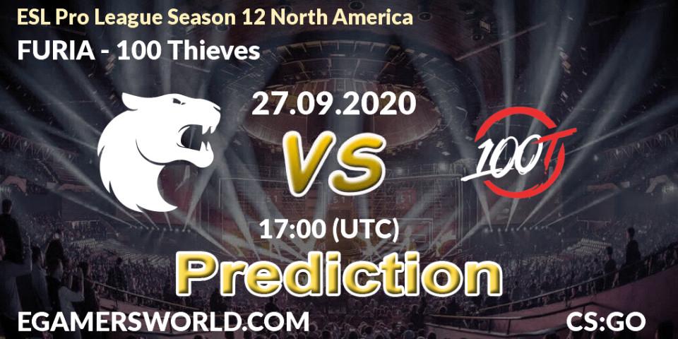 FURIA - 100 Thieves: прогноз. 27.09.20, CS2 (CS:GO), ESL Pro League Season 12 North America