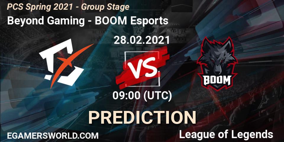 Beyond Gaming - BOOM Esports: прогноз. 28.02.2021 at 08:50, LoL, PCS Spring 2021 - Group Stage