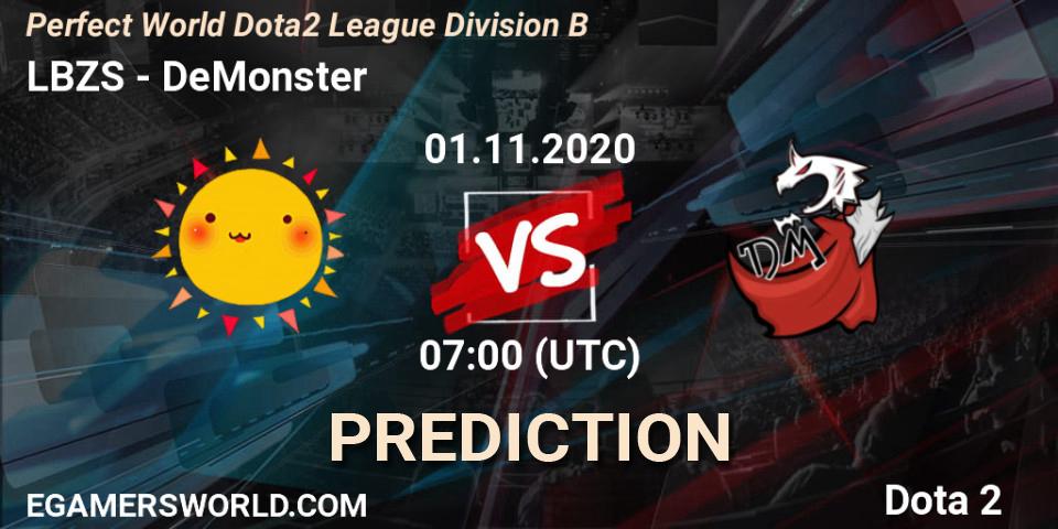 LBZS - DeMonster: прогноз. 01.11.20, Dota 2, Perfect World Dota2 League Division B