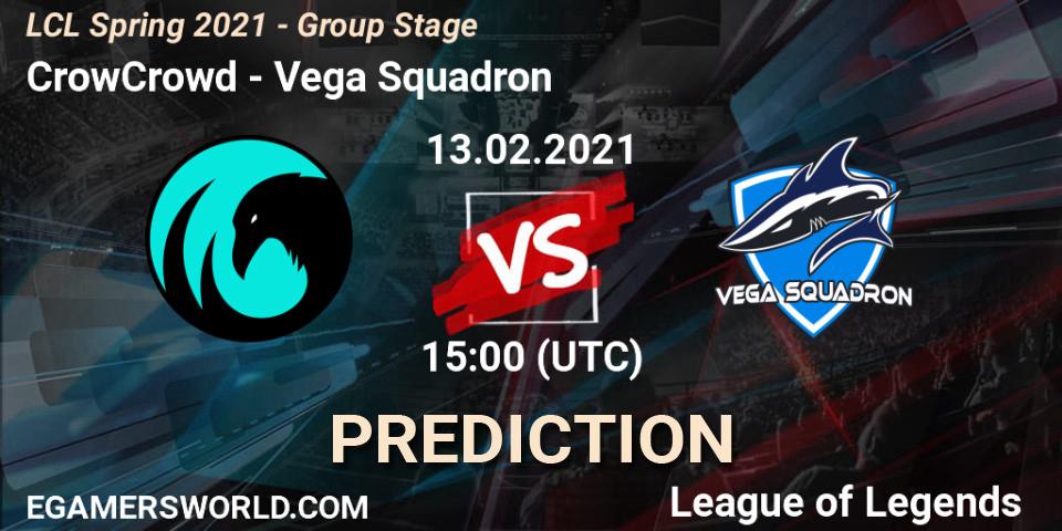 CrowCrowd - Vega Squadron: прогноз. 13.02.2021 at 15:00, LoL, LCL Spring 2021 - Group Stage