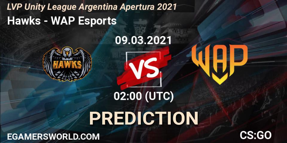 Hawks - WAP Esports: прогноз. 09.03.2021 at 02:00, Counter-Strike (CS2), LVP Unity League Argentina Apertura 2021