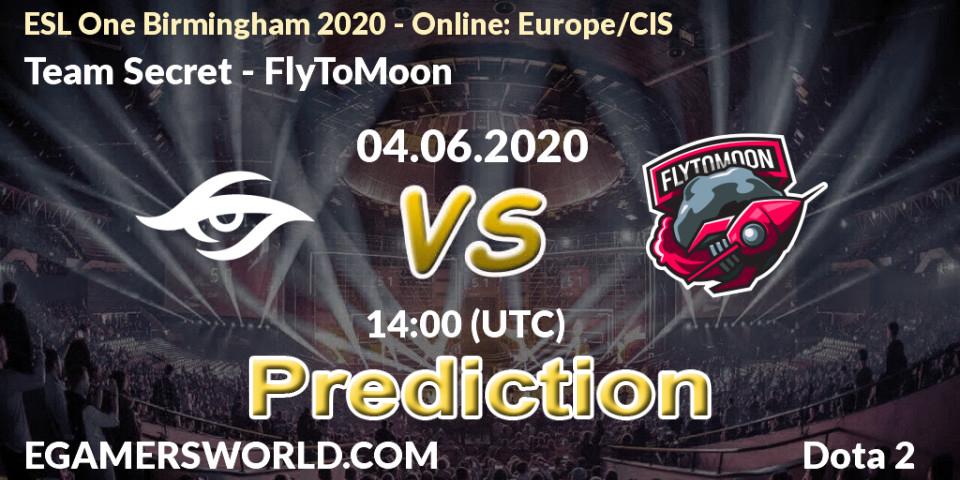 Team Secret - FlyToMoon: прогноз. 04.06.2020 at 14:05, Dota 2, ESL One Birmingham 2020 - Online: Europe/CIS