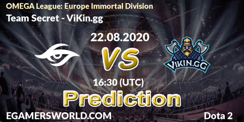 Team Secret - ViKin.gg: прогноз. 22.08.2020 at 16:26, Dota 2, OMEGA League: Europe Immortal Division
