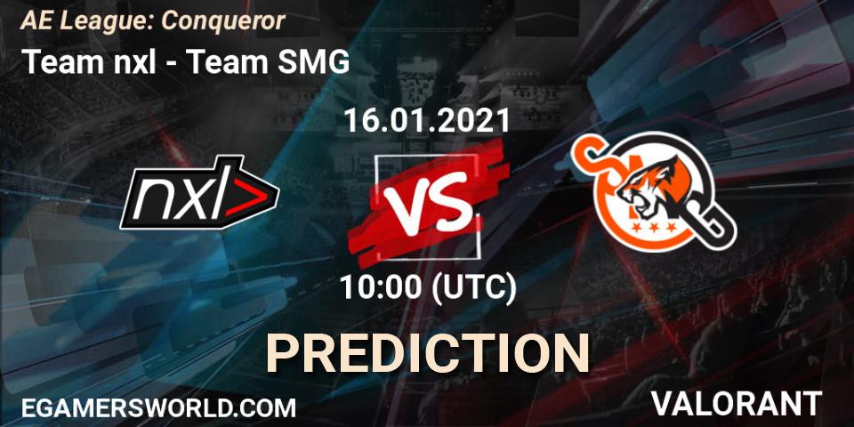 Team nxl - Team SMG: прогноз. 16.01.2021 at 10:00, VALORANT, AE League: Conqueror