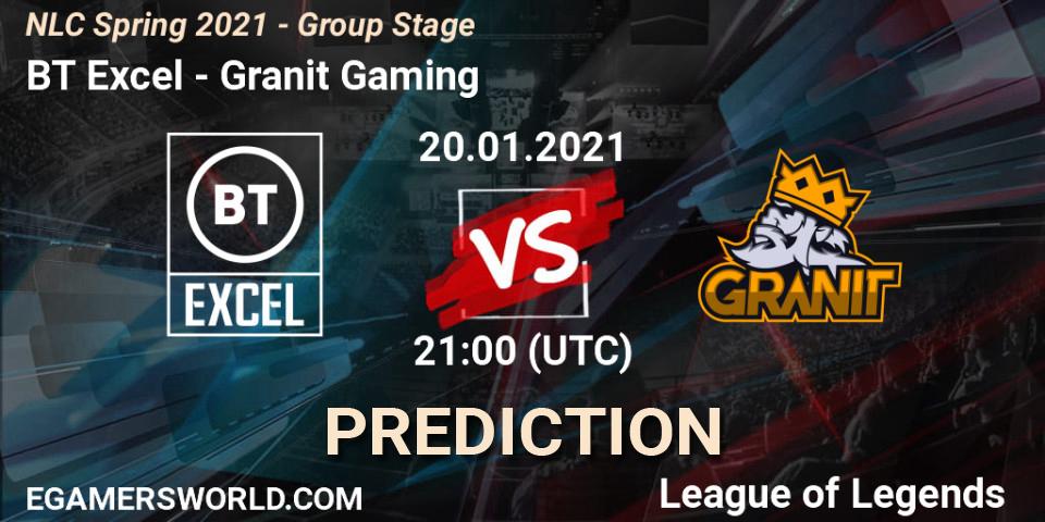 BT Excel - Granit Gaming: прогноз. 20.01.2021 at 21:00, LoL, NLC Spring 2021 - Group Stage