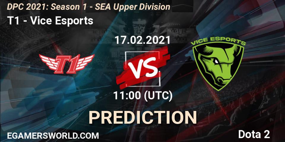 T1 - Vice Esports: прогноз. 17.02.2021 at 11:06, Dota 2, DPC 2021: Season 1 - SEA Upper Division