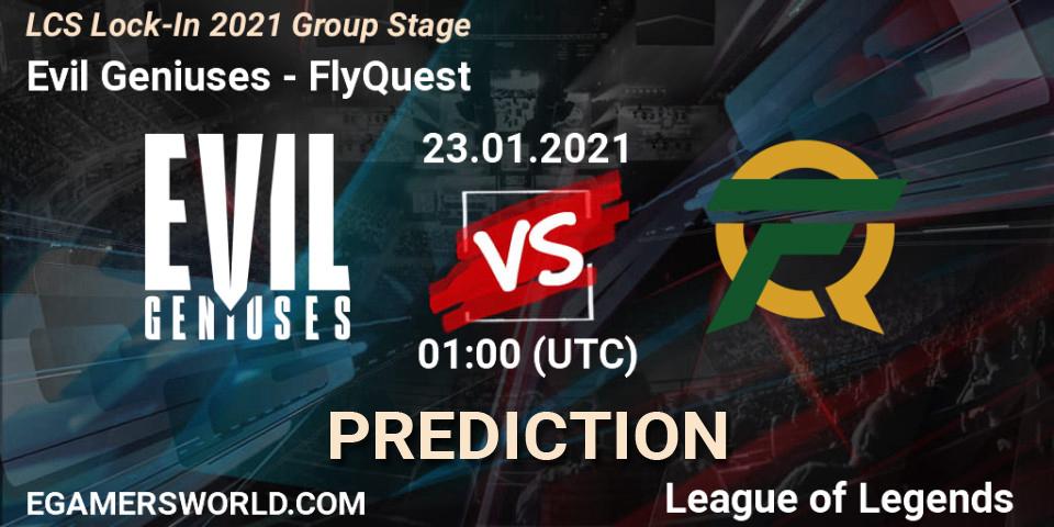 Evil Geniuses - FlyQuest: прогноз. 23.01.2021 at 01:00, LoL, LCS Lock-In 2021 Group Stage