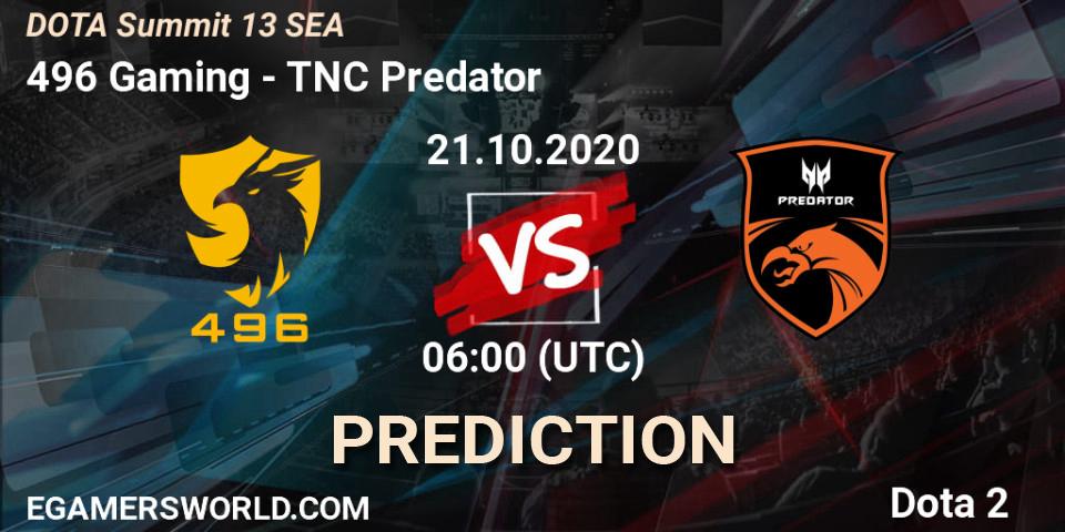 496 Gaming - TNC Predator: прогноз. 21.10.20, Dota 2, DOTA Summit 13: SEA
