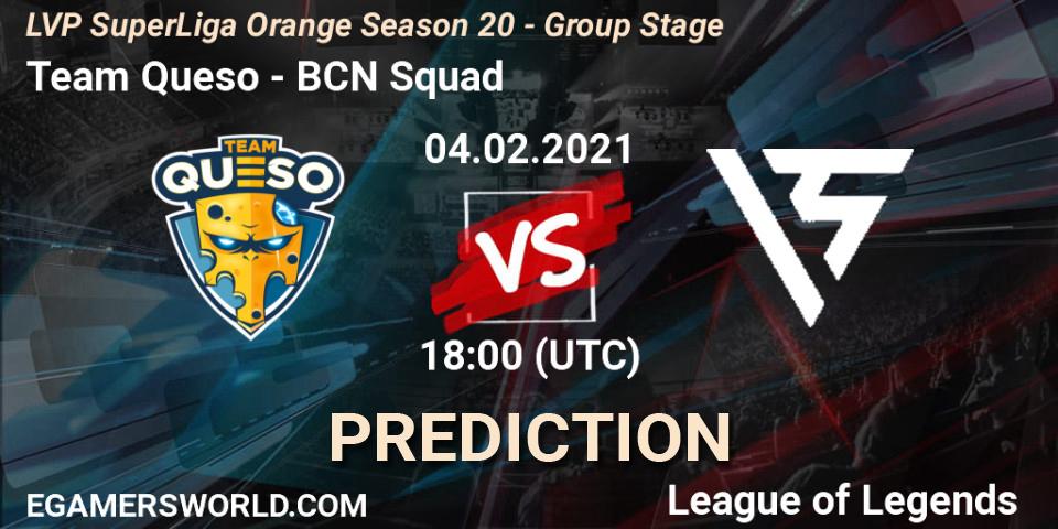 Team Queso - BCN Squad: прогноз. 04.02.2021 at 18:00, LoL, LVP SuperLiga Orange Season 20 - Group Stage