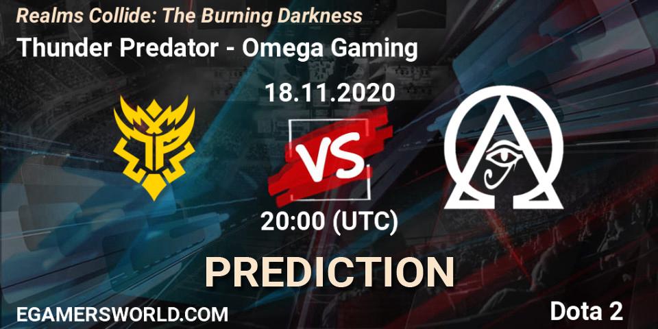Thunder Predator - Omega Gaming: прогноз. 18.11.2020 at 20:05, Dota 2, Realms Collide: The Burning Darkness