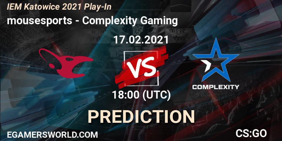 mousesports - Complexity Gaming: прогноз. 17.02.2021 at 18:15, Counter-Strike (CS2), IEM Katowice 2021 Play-In