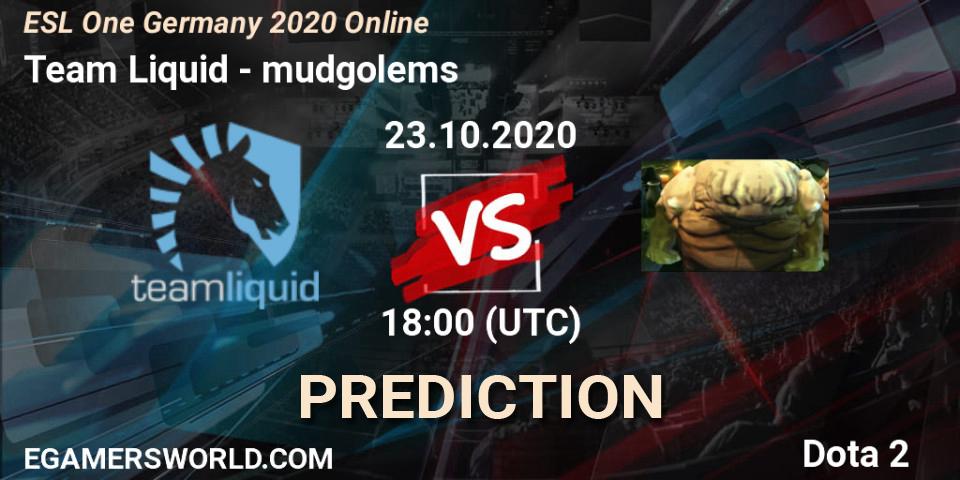 Team Liquid - mudgolems: прогноз. 24.10.2020 at 17:41, Dota 2, ESL One Germany 2020 Online