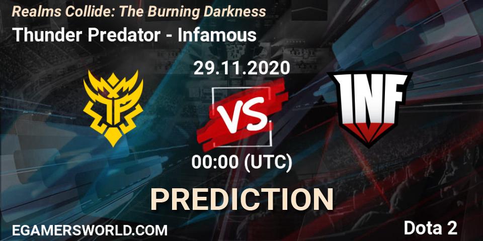 Thunder Predator - Infamous: прогноз. 29.11.2020 at 02:31, Dota 2, Realms Collide: The Burning Darkness