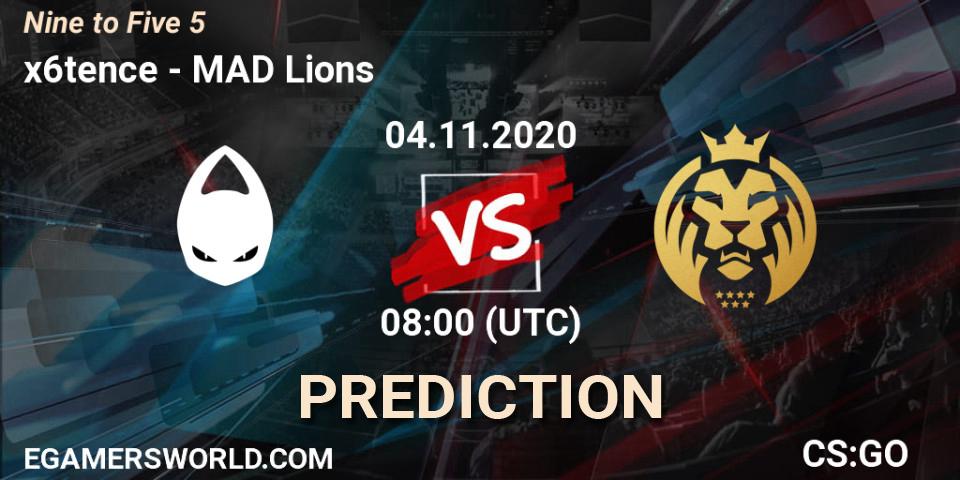 x6tence - MAD Lions: прогноз. 04.11.2020 at 08:00, Counter-Strike (CS2), Nine to Five 5