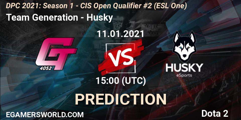 Team Generation - Husky: прогноз. 11.01.2021 at 15:03, Dota 2, DPC 2021: Season 1 - CIS Open Qualifier #2 (ESL One)