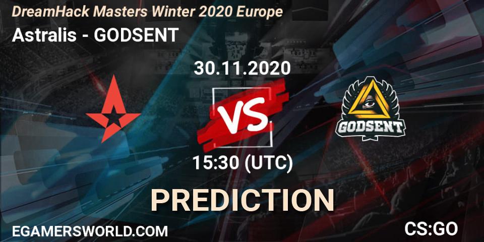 Astralis - GODSENT: прогноз. 30.11.20, CS2 (CS:GO), DreamHack Masters Winter 2020 Europe