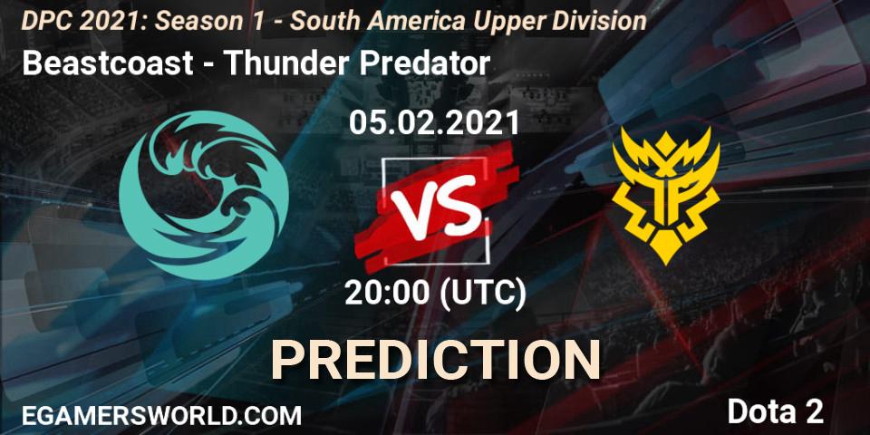 Beastcoast - Thunder Predator: прогноз. 05.02.2021 at 20:00, Dota 2, DPC 2021: Season 1 - South America Upper Division